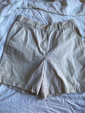 Lauren Ralph Lauren Cream High-Rise Bermuda Shorts